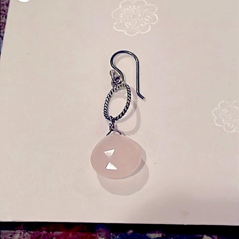 COPY - Silpada single SS Rose Quarts Earrings (RARE Vintage)
